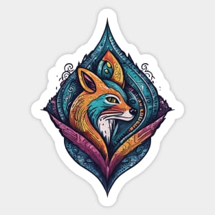 bohemian and poetic fox Sticker